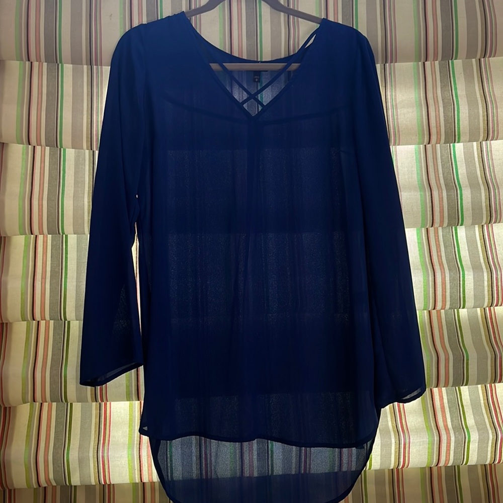 Sheer blue work shirt!